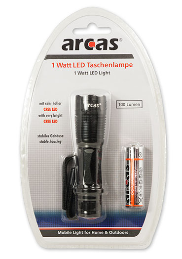 Arcas Germania lanterna metal 1 led 1W CREE include 1xAA(R6)